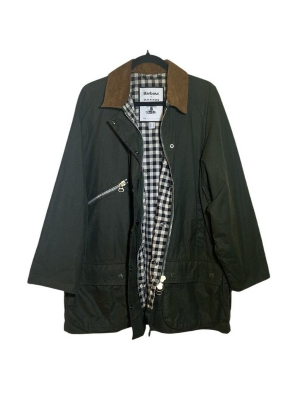 Barbour by AlexaChung Green Edith Waxed Jacket US 8 - Picture 8 of 15